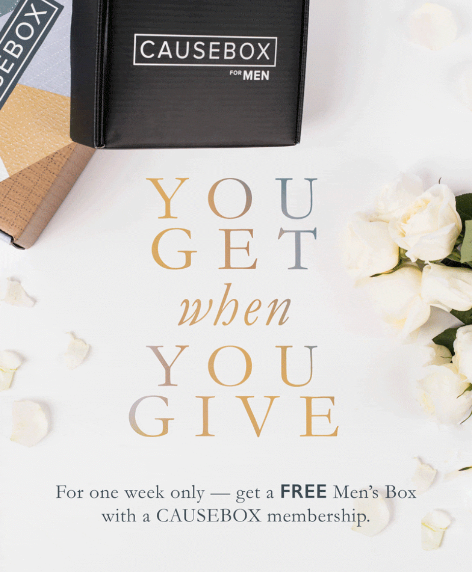 CAUSEBOX Coupon – FREE CAUSEBOX For Men Box with Subscription!