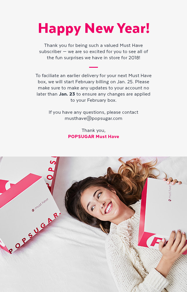 FYI – POPSUGAR February 2018 Billing Update