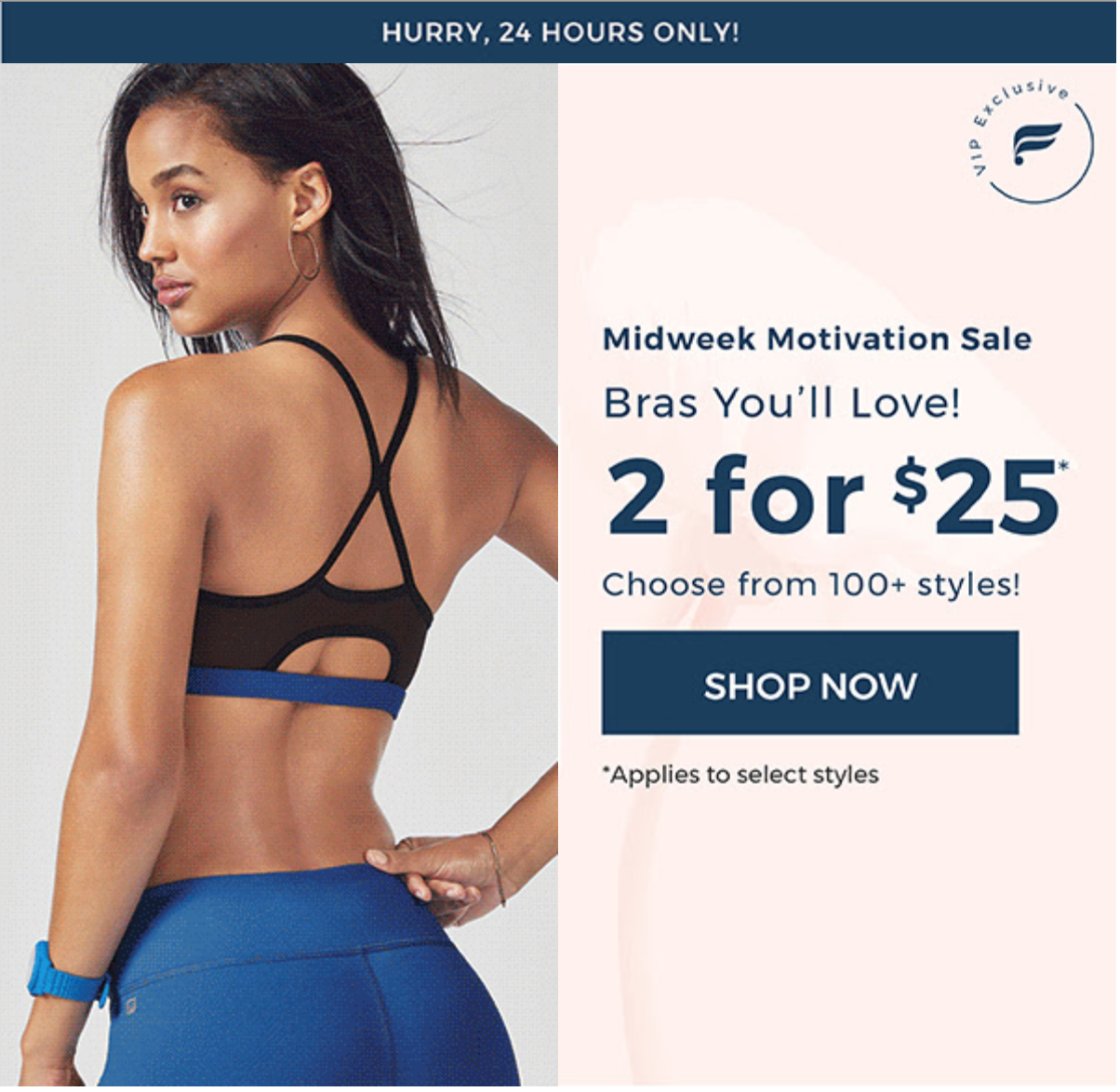 Today Only! Fabletics Bra Sale – Two for $25!