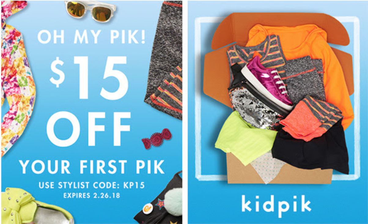 kidpik Coupon – $15 Off Your First Box + Additional 30% Off!