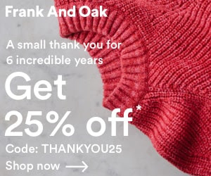 Frank and Oak Flash Sale – 25% Off Sitewide!