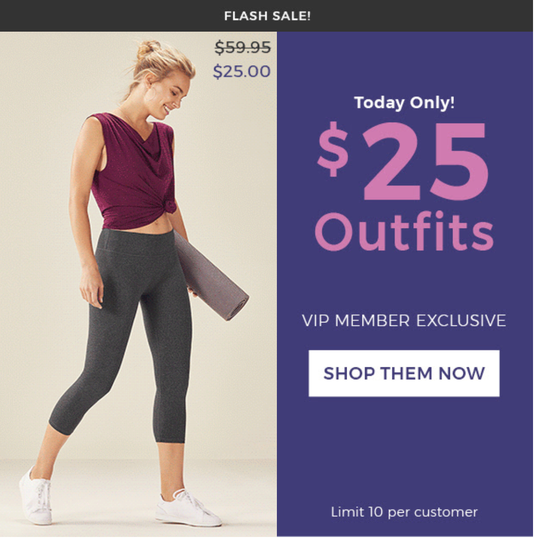 Extended! Today Only! Fabletics Sale – $25 Outfits!