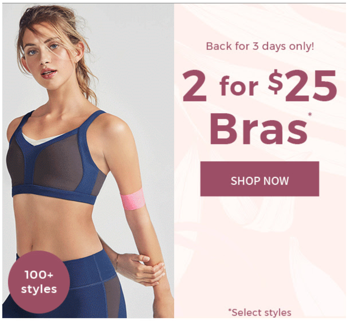 Last Day! Fabletics Bra Flash Sale – Two for $25!