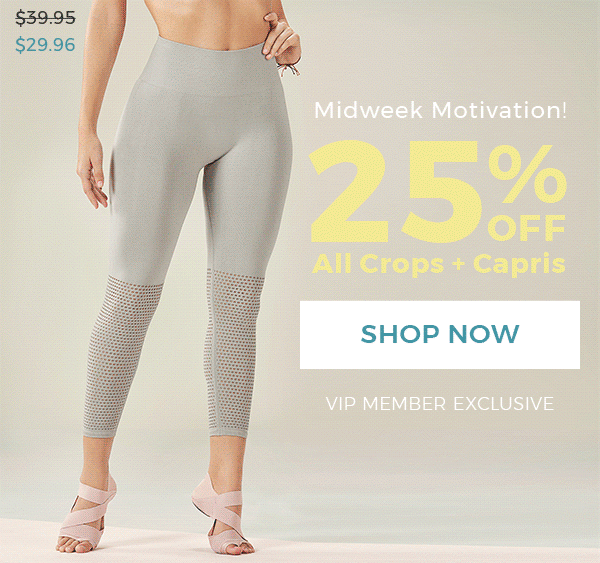 Last Day! Fabletics Sale – 25% Off Capris and Crops!