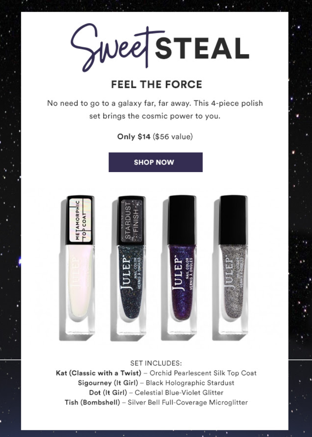 Julep Sweet Steal 4-Piece Set for $14 + COUPON!