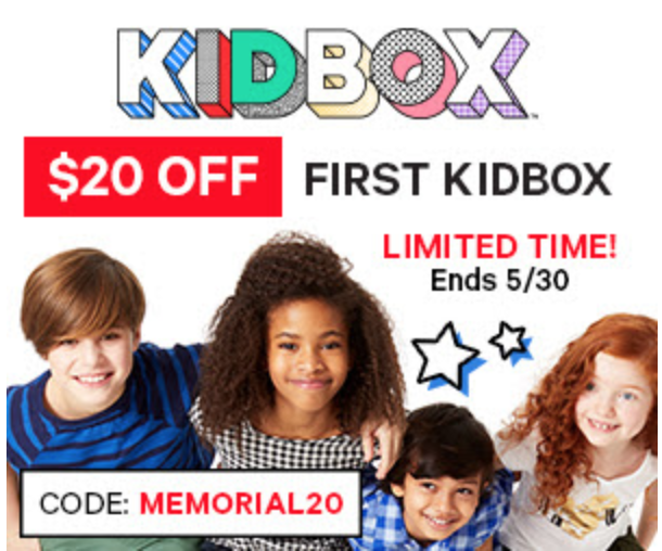 Kidbox Memorial Day Deal – $20 Off Your First Box!