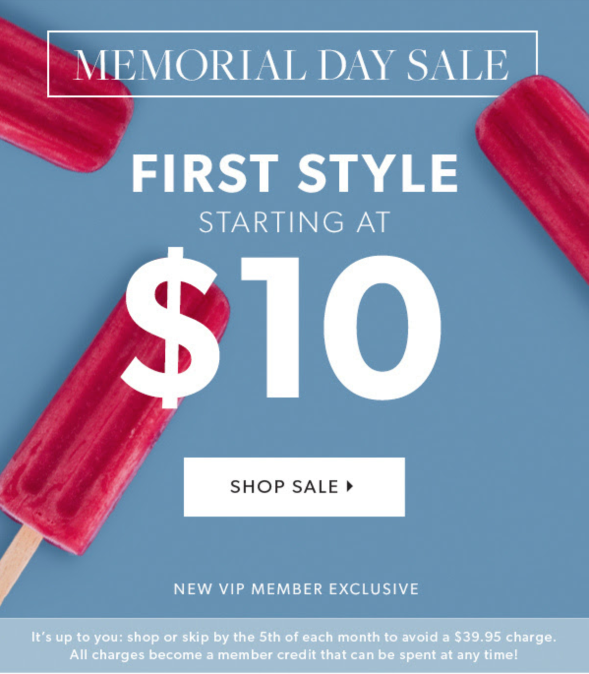 JustFab Memorial Day Offer – First Style for $10!