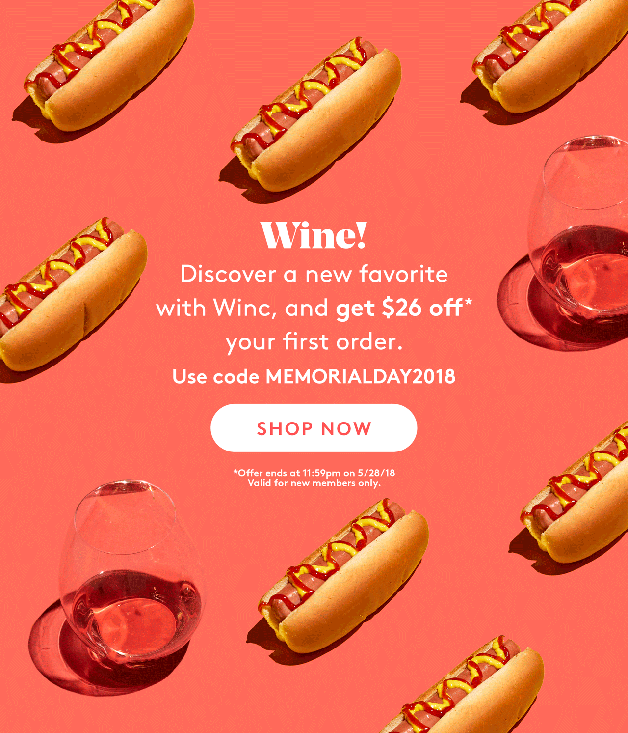 Winc Memorial Day Coupon – $26 Off Your First Box!