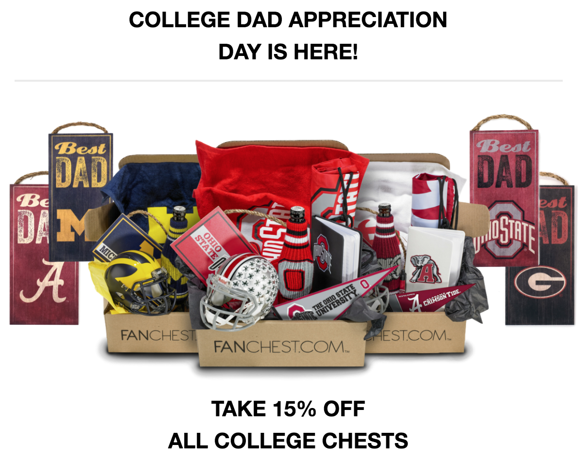 Today Only! Fanchest Flash Sale – 15% off College Fanchests!