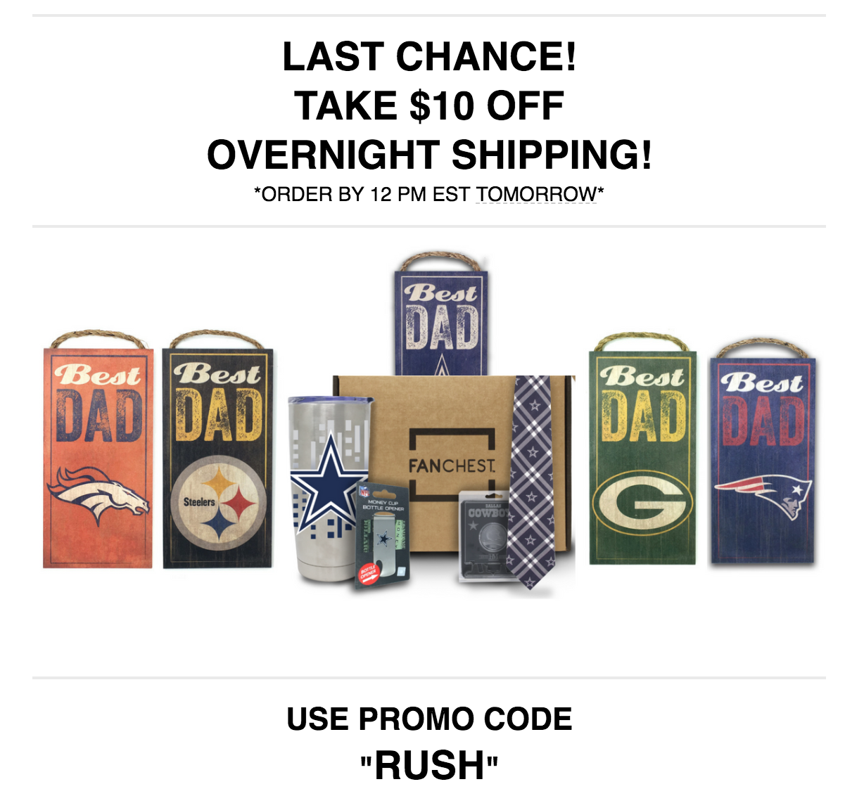 Fanchest Father’s Day Coupon – $10 Off Overnight Shipping!