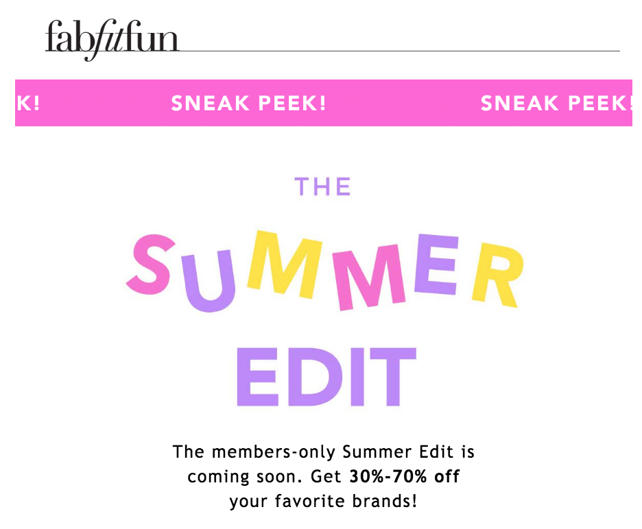 Reminder – FabFitFun Edit Sale Ends Tonight!
