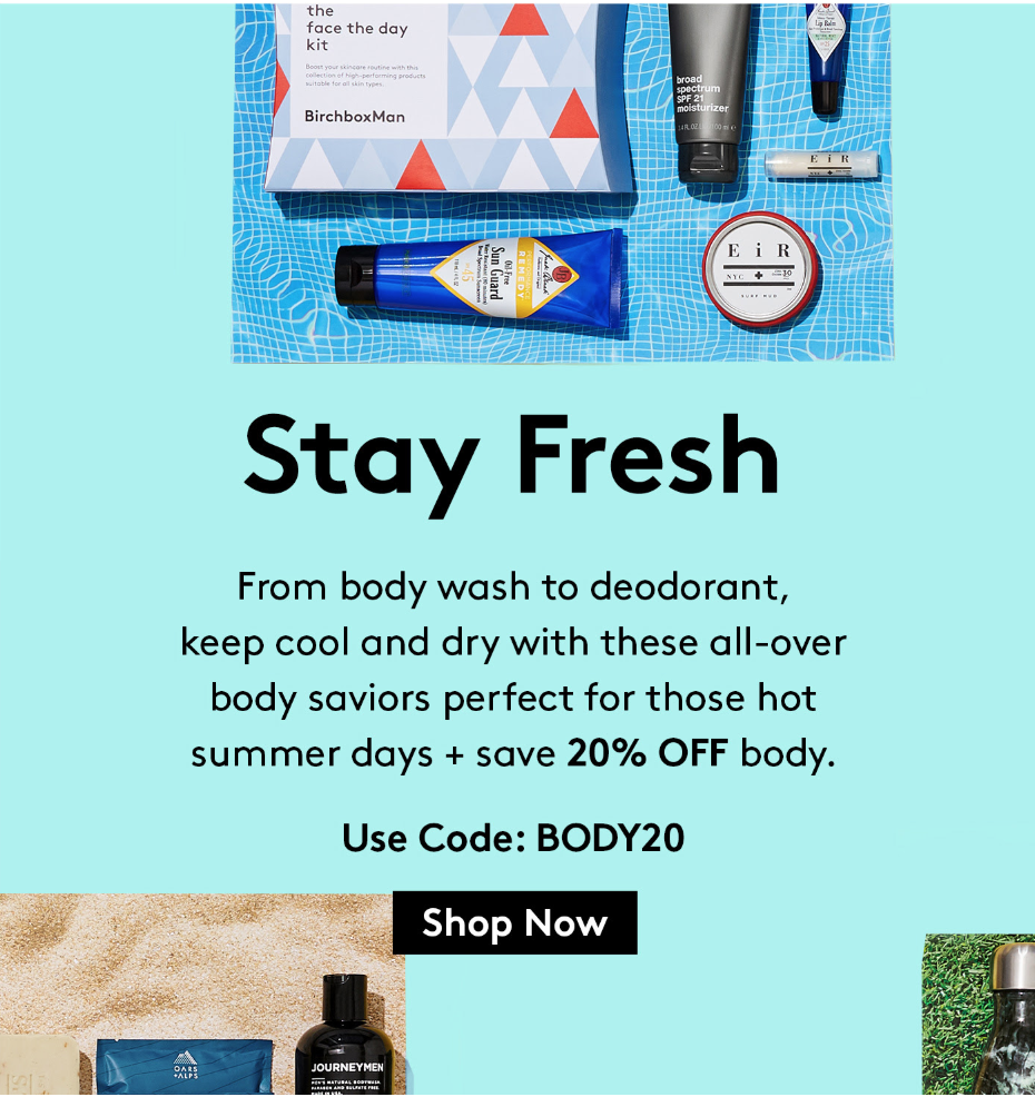Birchbox Man Sale – 20% Off Body Products!