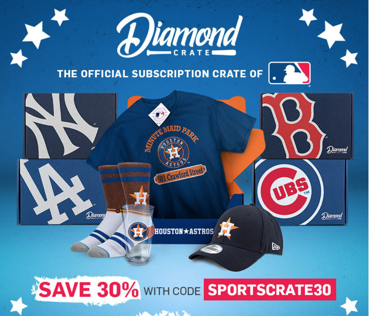 Sports Crate Coupon – Save 30% Off MLB Diamond Crate Subscriptions!