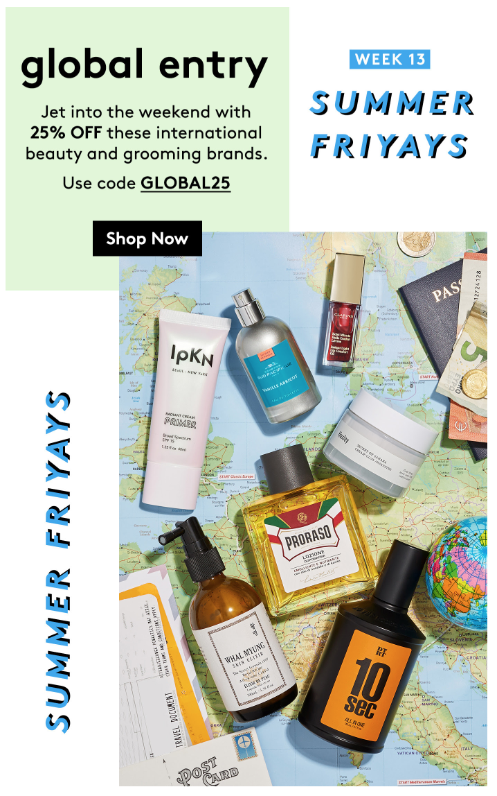 Birchbox Summer Friyays Sale – 25% Off Global Entry Products!