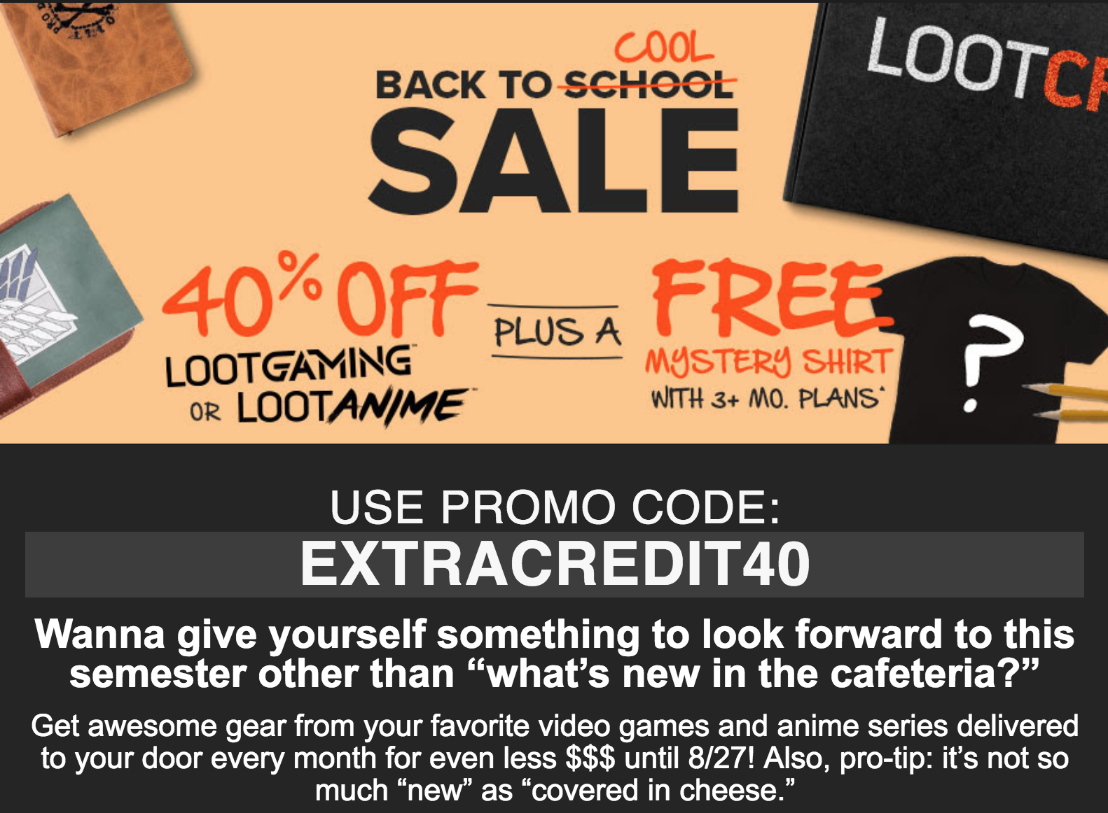 Last Day! Loot Anime & Loot Gaming Coupon – Save 40% Off Subscriptions + Free Mystery Shirt!