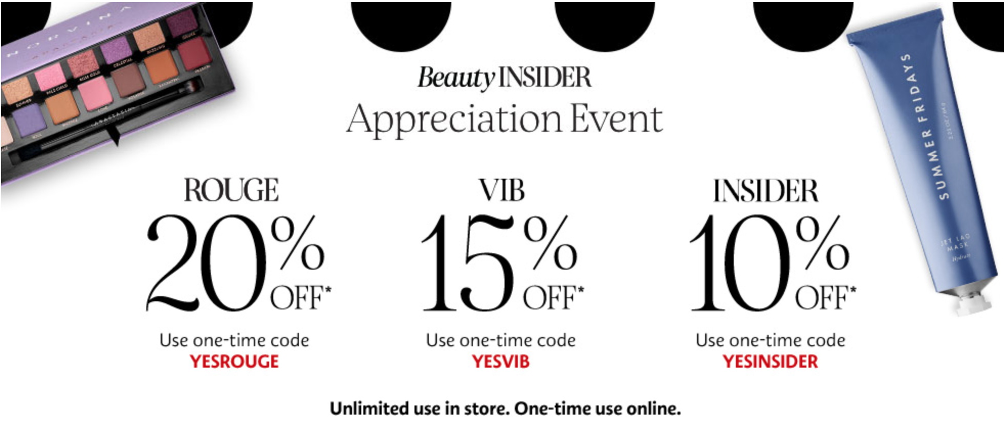 Sephora Beauty Insider Sale – Rouge Members Get 20% & VIB Members Get 15% Off Entire Store!