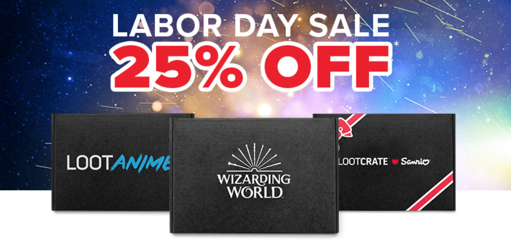 Loot Crate Labor Day Sale – 25% Off Loot Anime, Wizarding World Crate & Sanrio Small Gift Crate!