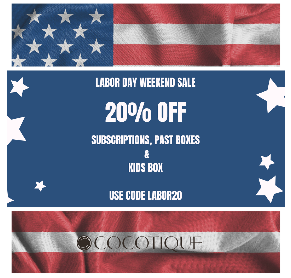 Cocotique Labor Day Coupon – 20% Off Subscriptions & Past Boxes!