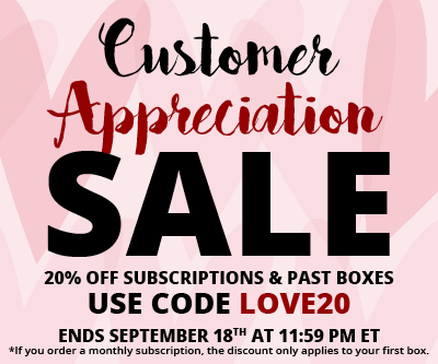 Last Day! Cocotique Customer Appreciation Sale – 20% Off Subscriptions & Past Boxes!