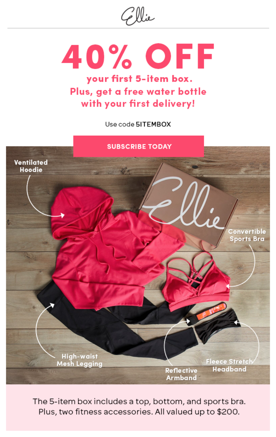 Today Only! Ellie Coupon – 40% Off Your First Box + Free Water Bottle!