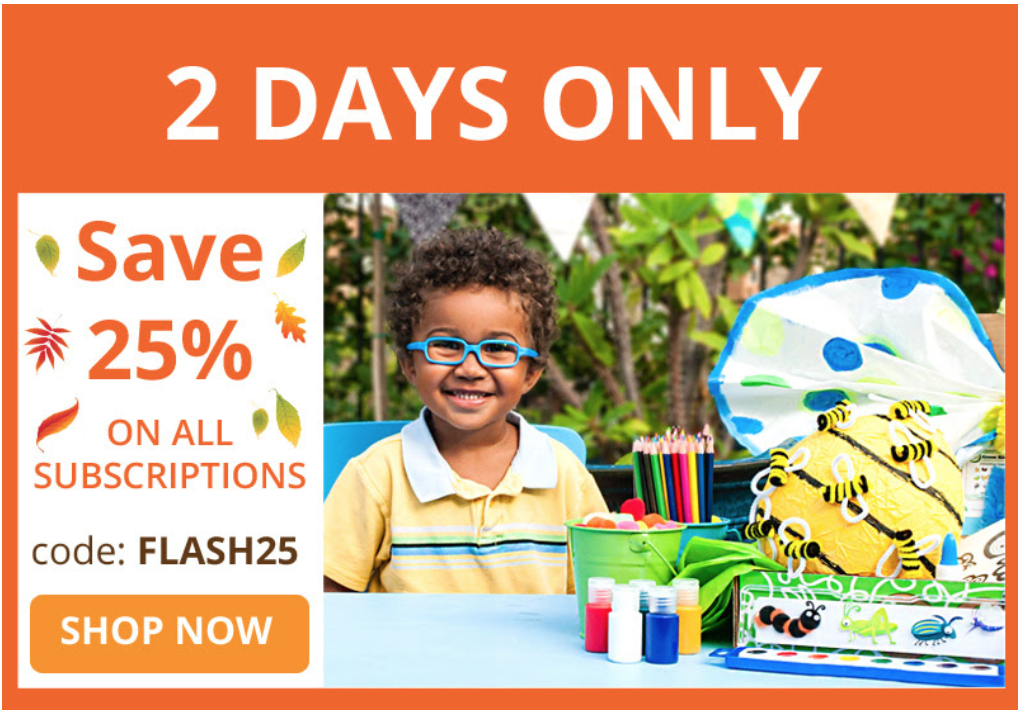 Green Kid Crafts Sale – 25% Off Any Length Subscription!