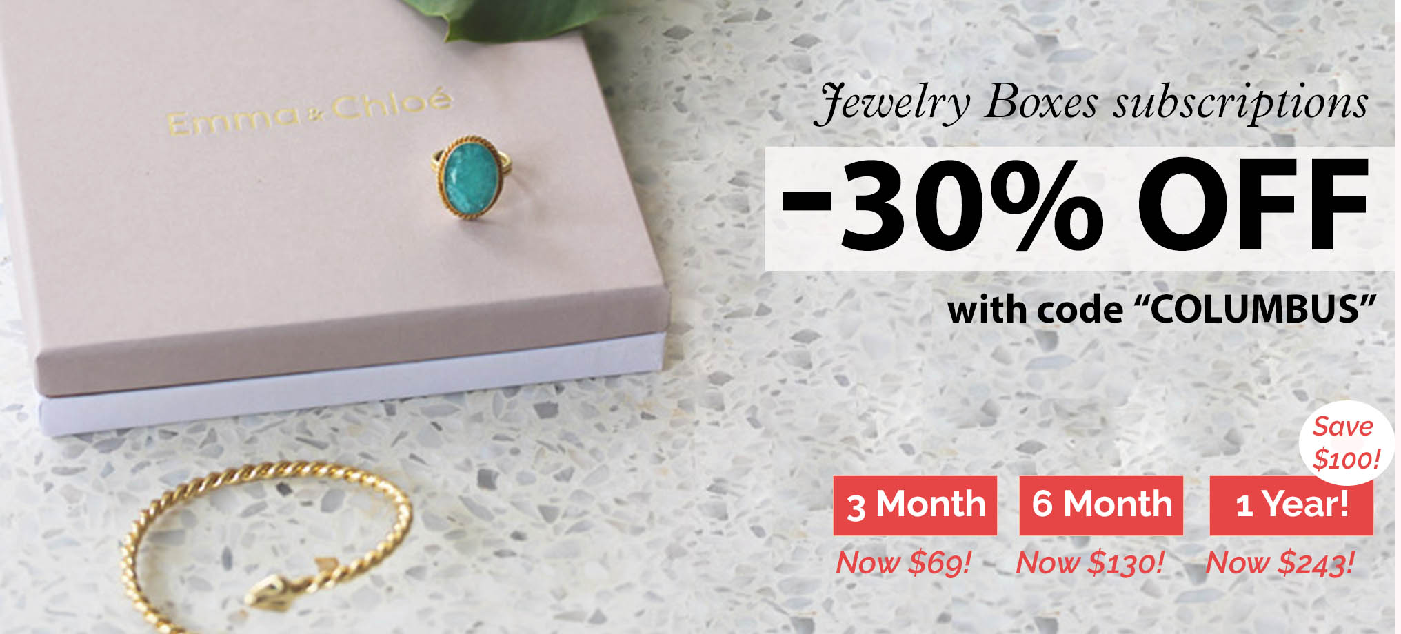 Emma & Chloe Columbus Day Sale – 30% Off Pre-Paid Subscriptions!