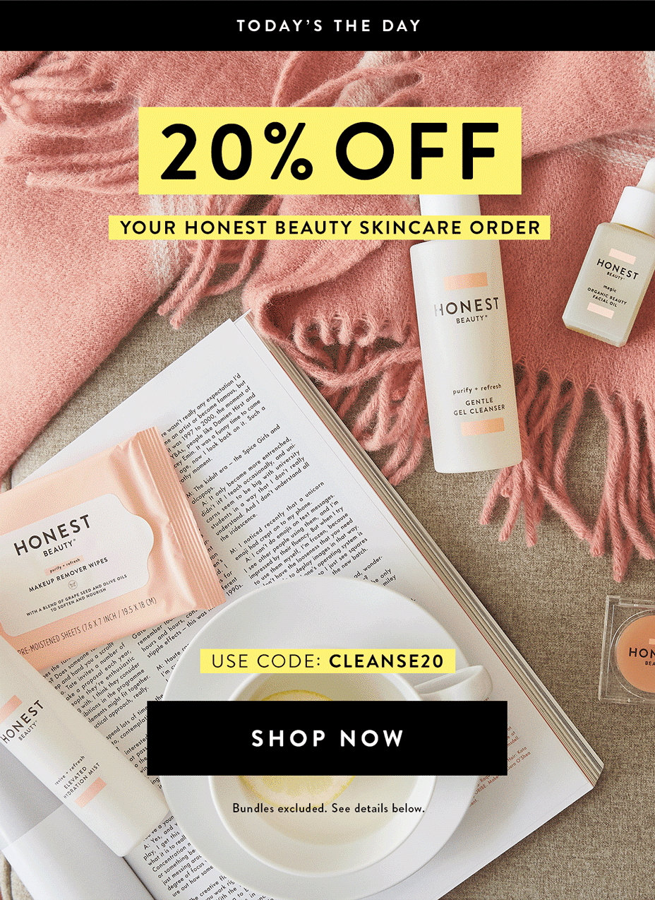 Today Only! Honest Beauty Coupon – 20% Off Skincare!