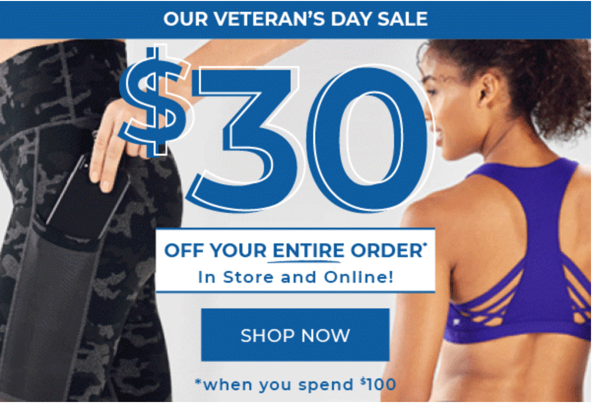 Fabletics Sale – $30 Off Orders Over $100!