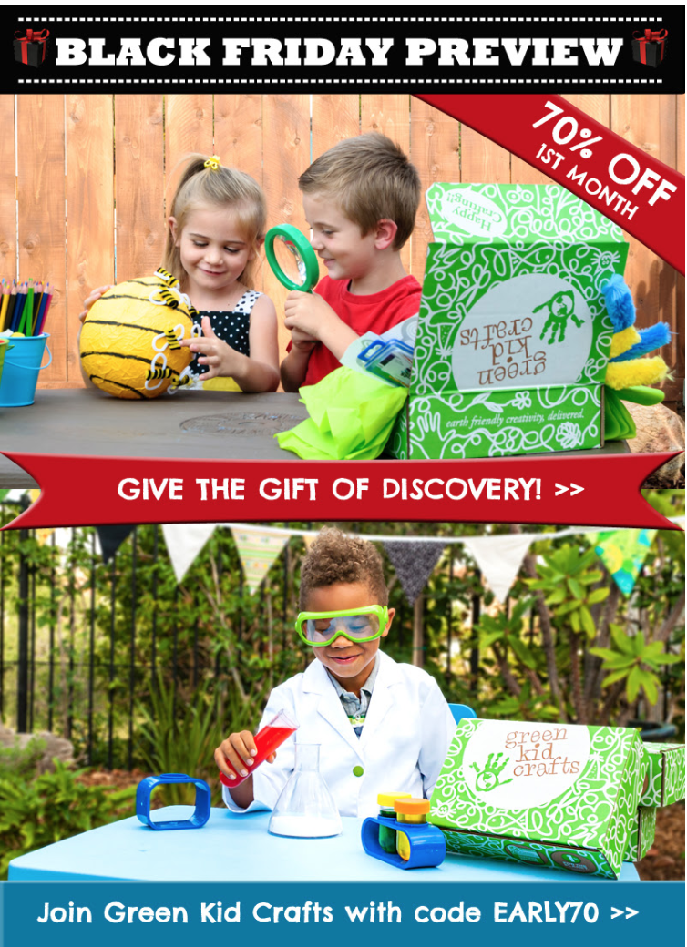 Green Kid Crafts Black Friday Deal – 70% Off First Month!