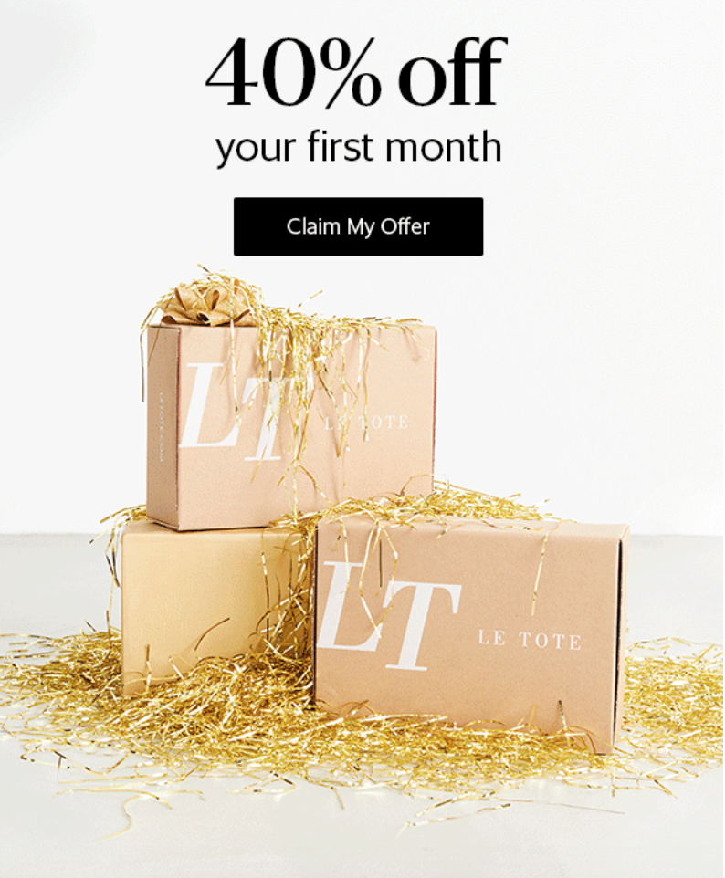 Extended! Le Tote Cyber Week Coupon – 40% Off Your First Month!
