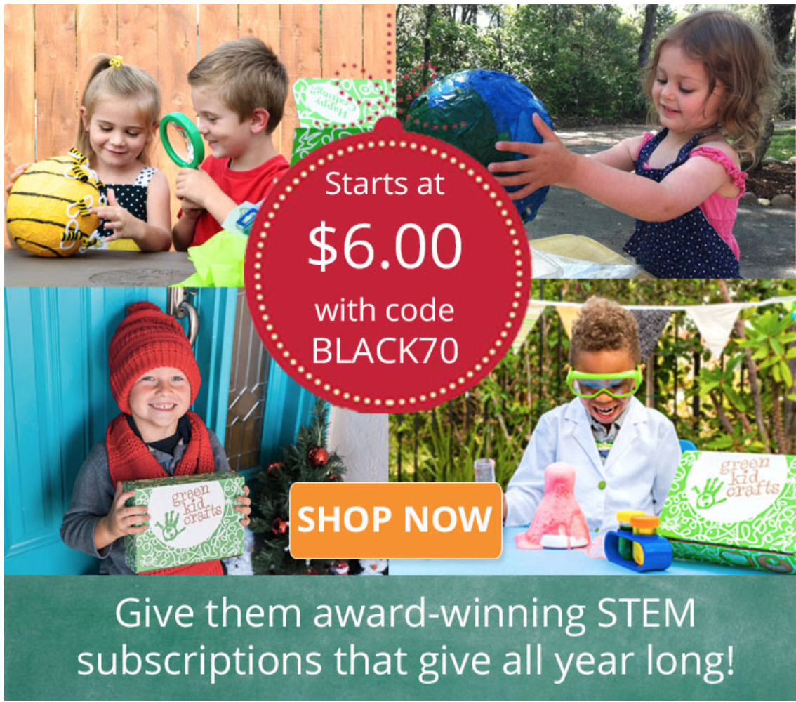 Last Day! Green Kid Crafts Black Friday Deal – 70% Off First Month!