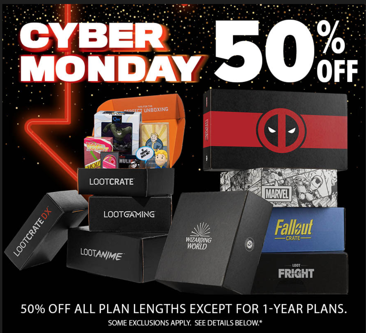 Last Day! Loot Crate Cyber Monday Sale – Save 50% Off Select Crates!