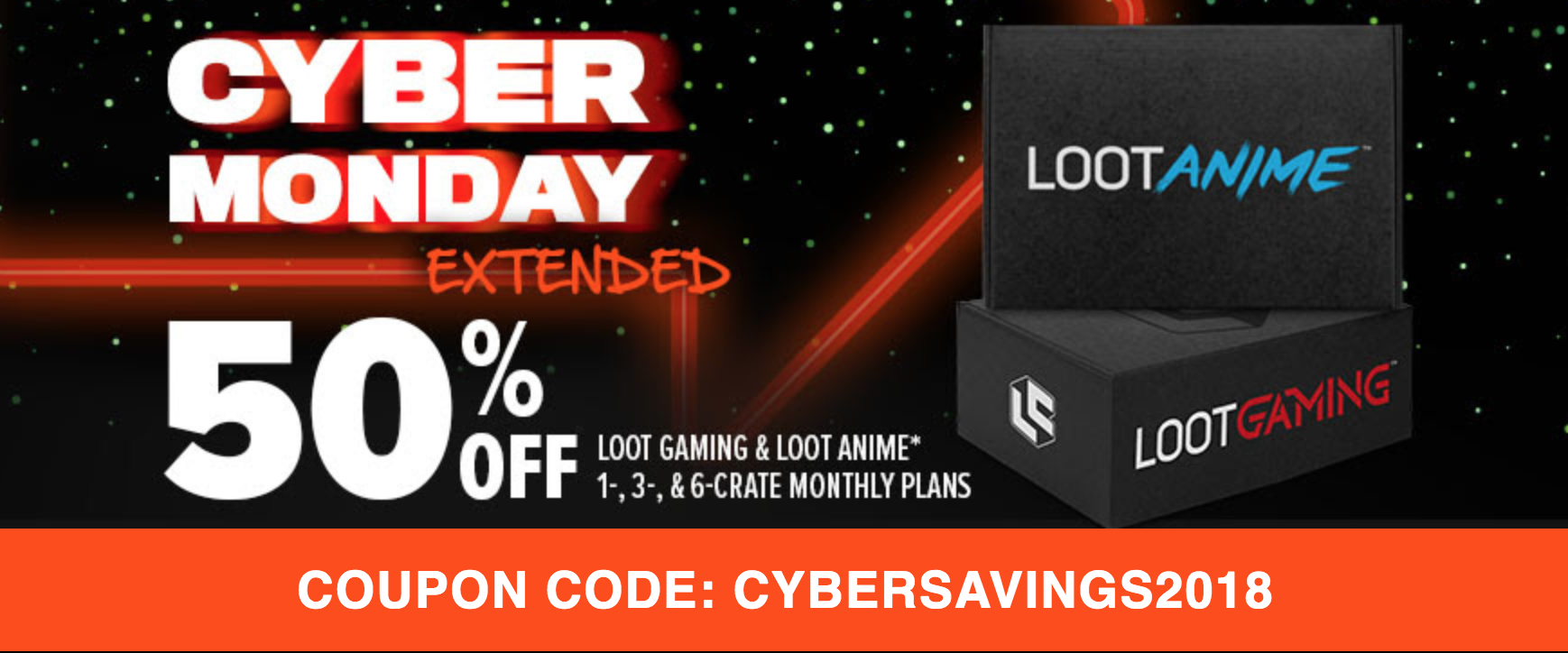 Today Only! Loot Crate Cyber Monday Extended Sale – Save 50% Off Loot Anime & Loot Gaming!