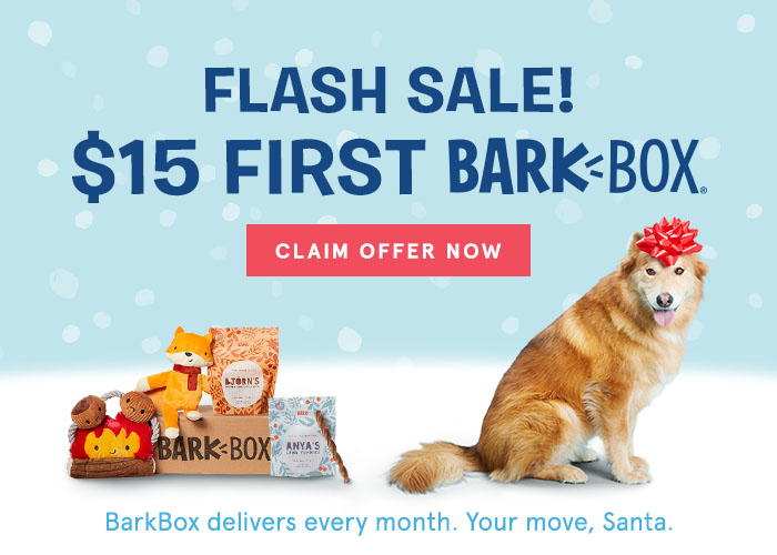 Today Only! BarkBox Coupon – First Box For $15 With Pre-Paid Subscription!