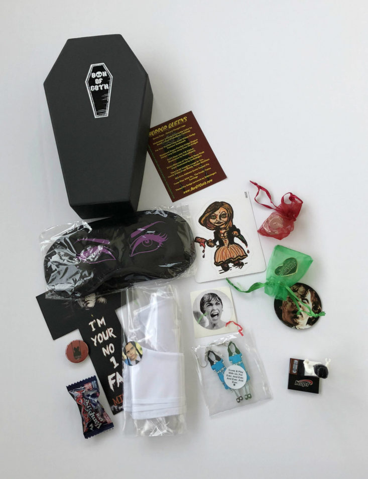Box of Goth “Horror Queens” Box Review November 2018 - All Products Top
