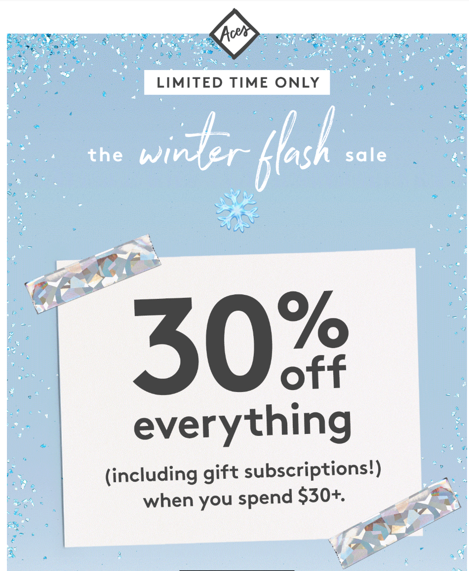 Birchbox Winter Flash Sale – 30% Off Everything for Aces!