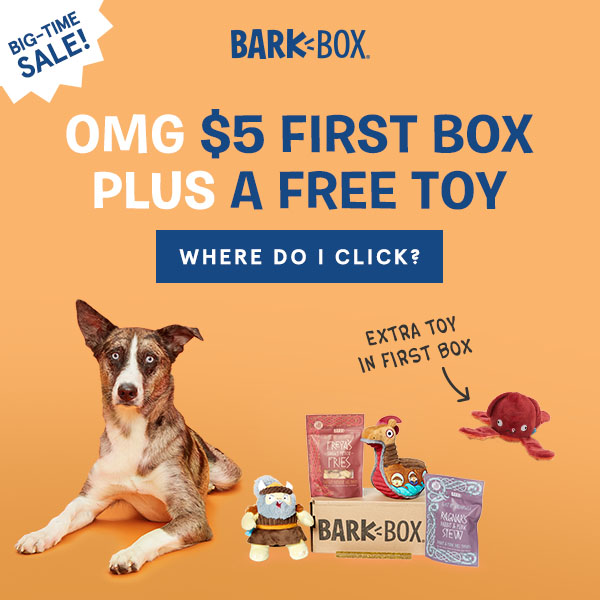Last Day! BarkBox Coupon – First Box For $5 + Bonus Toy!