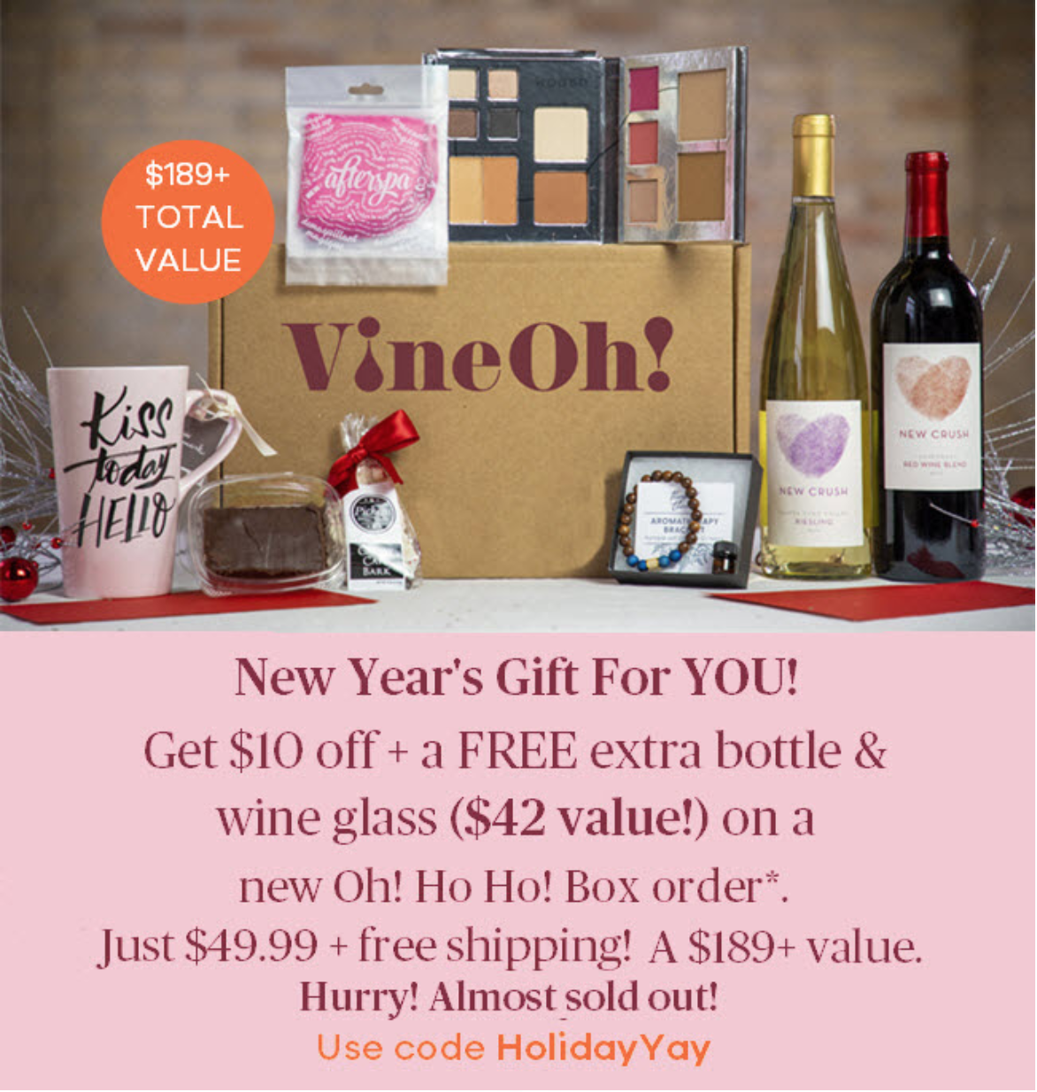 VineOh! Sale! $10 Off + Free Wine Glass & Extra Bottle!