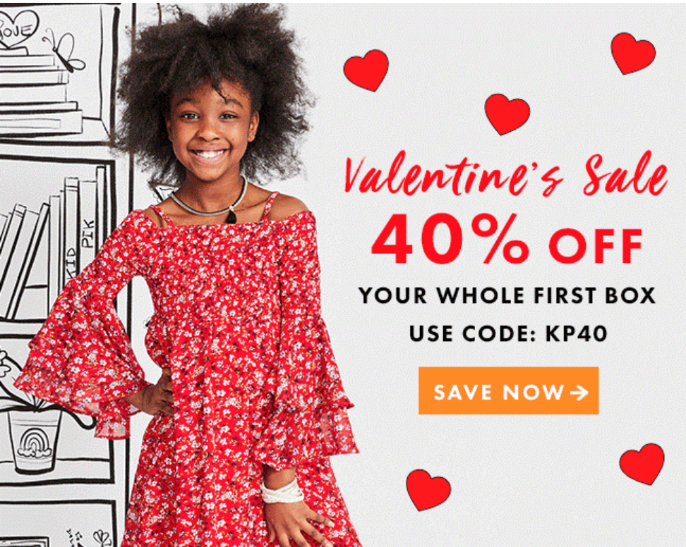 kidpik Valentine’s Sale – 40% Off Your Entire First Box!