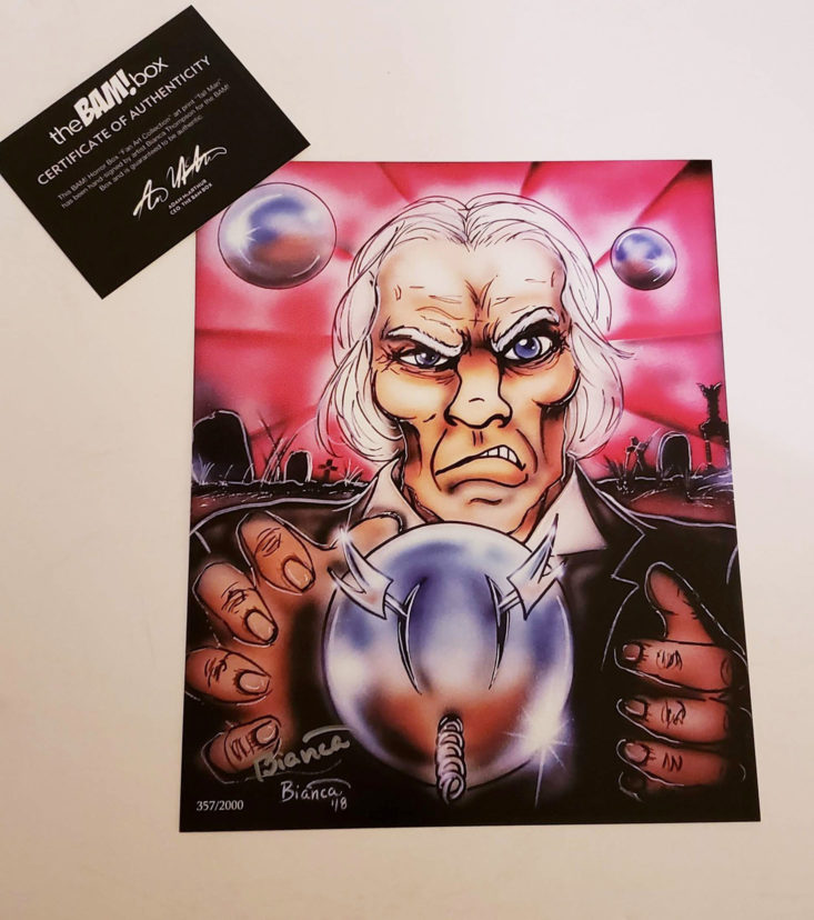 BAM! Horror Box December 2018 - BAM! Box Exclusive Tall Man from Phantasm Fan Art Collection Art Print by Artist Bianca Thompson Front Top 1