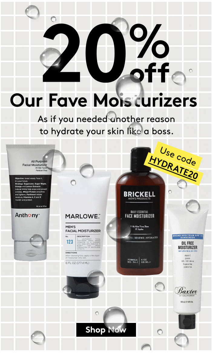 Birchbox Man Sale – 20% Off Moisturizers!