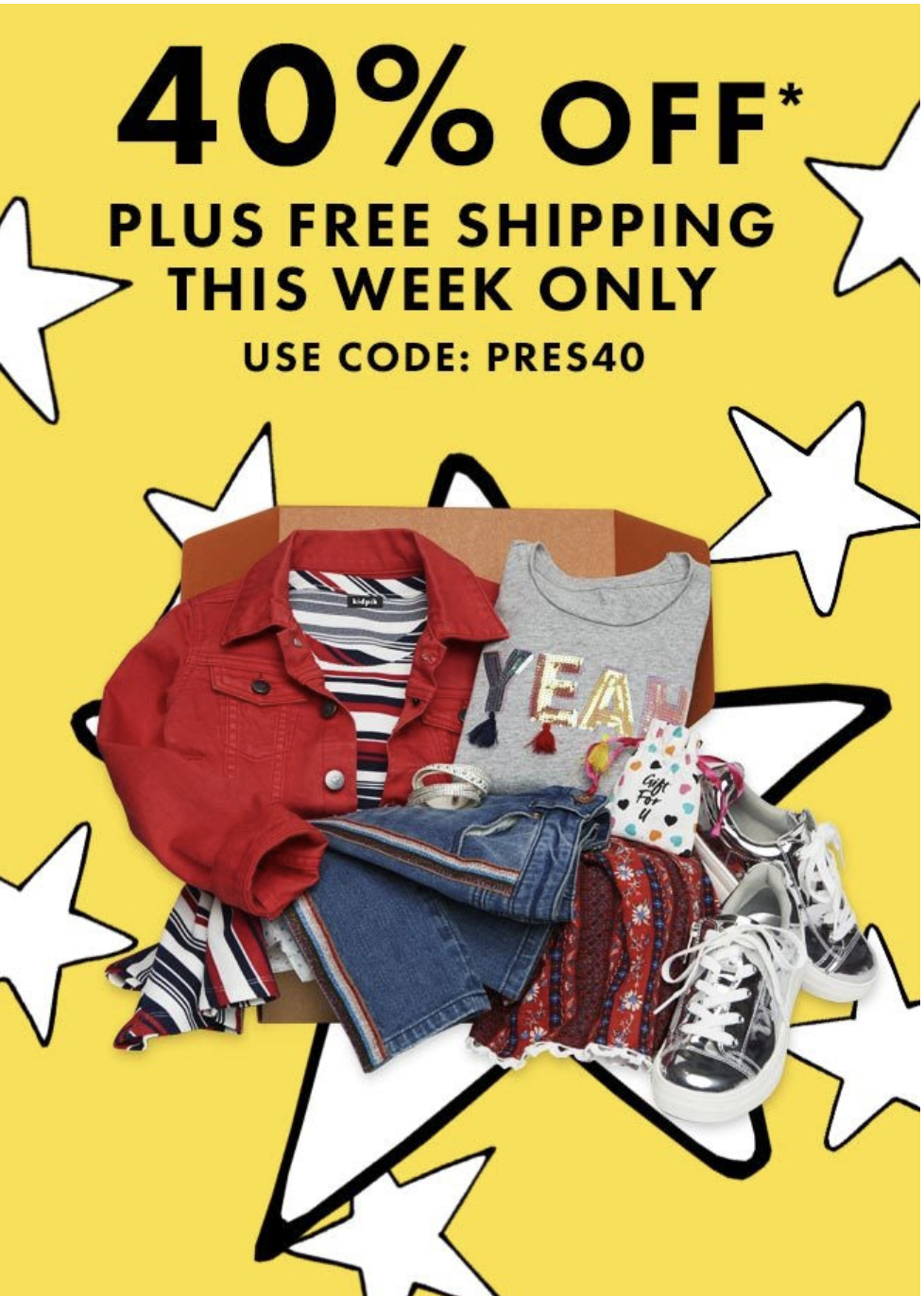 kidpik Presidents Day Sale – 40% Off Your Entire First Box!
