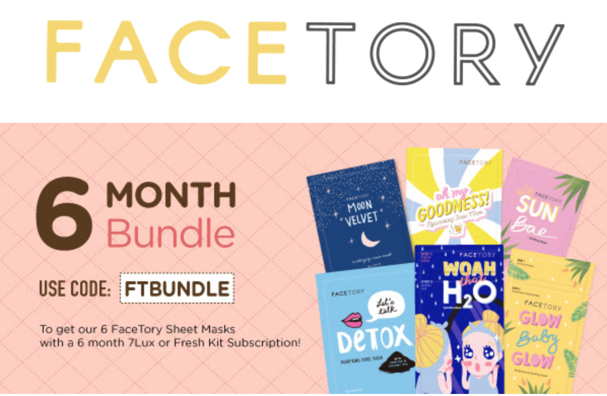 Facetory Coupon – Free Sheet Mask Bundle With Subscription