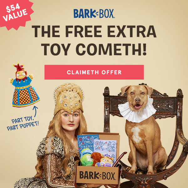New BarkBox Coupon – Free Bonus Toy Every Month with 6-Month Subscription!