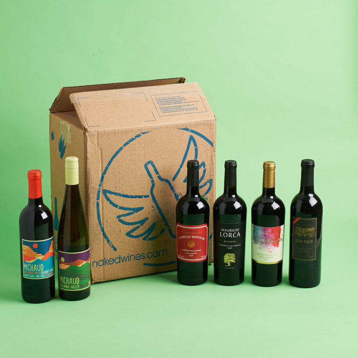Naked Wines March 2019 all bottles inside with box