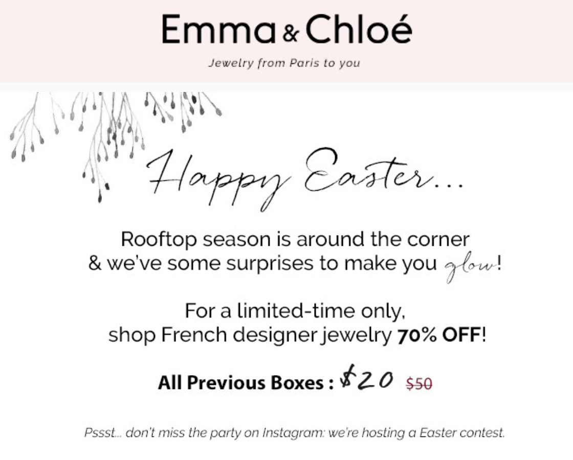 Emma & Chloe Easter Sale Get A Previous Box For ! MSA