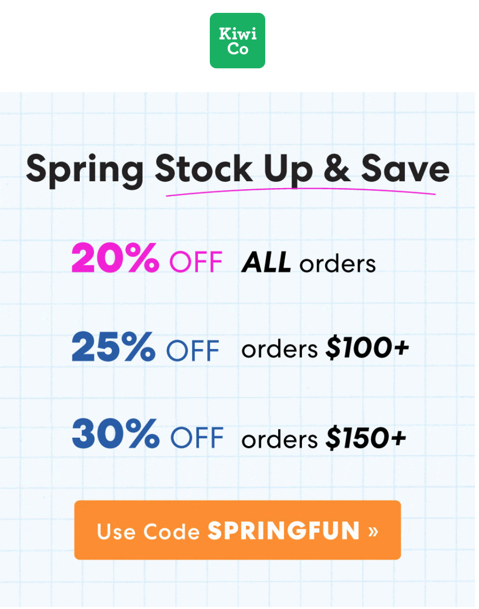 KiwiCo Spring Sale – Up to 30% Off Shop Purchases!