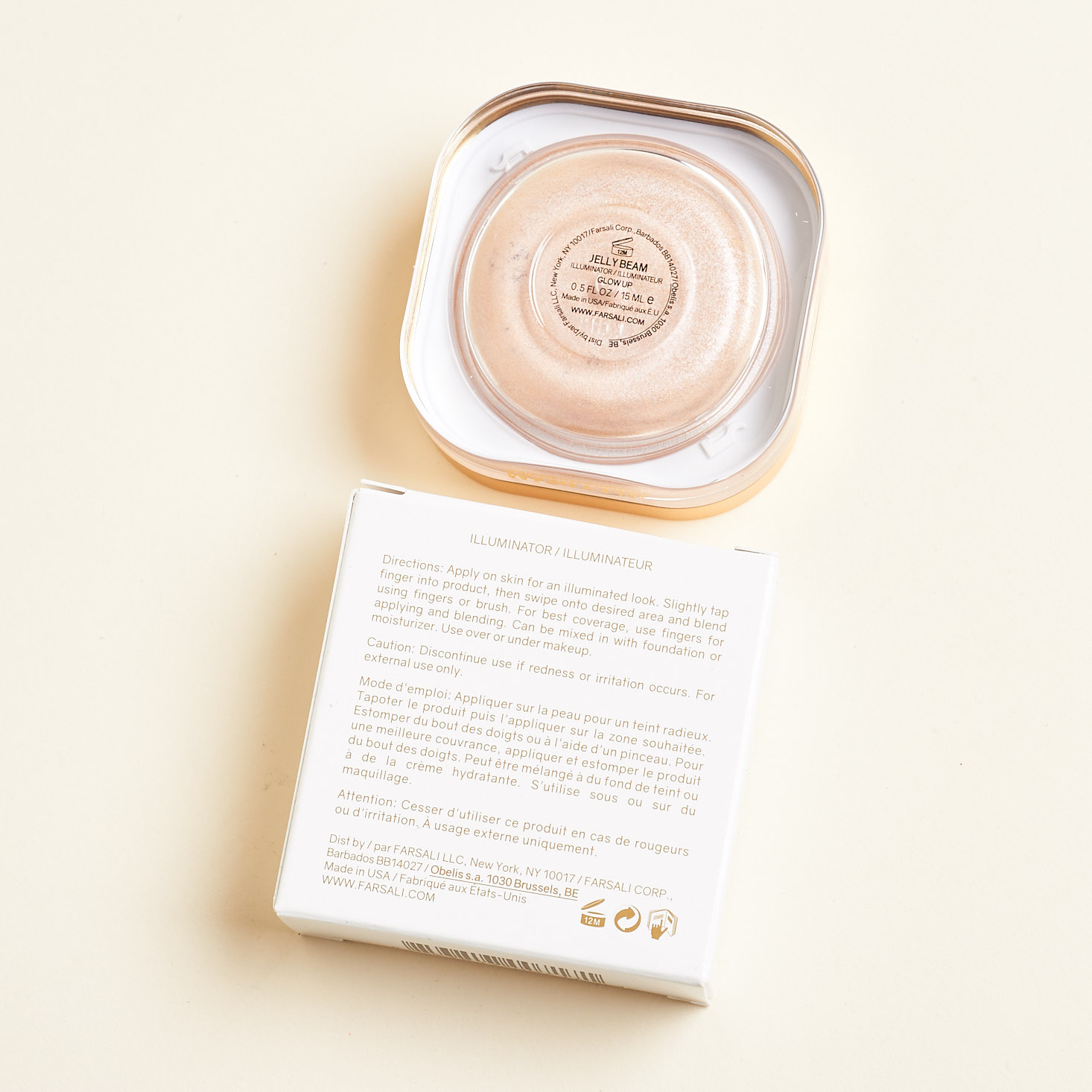 Boxy Charm Limited Skincare May 2019 beauty box review highlighter farsali back info