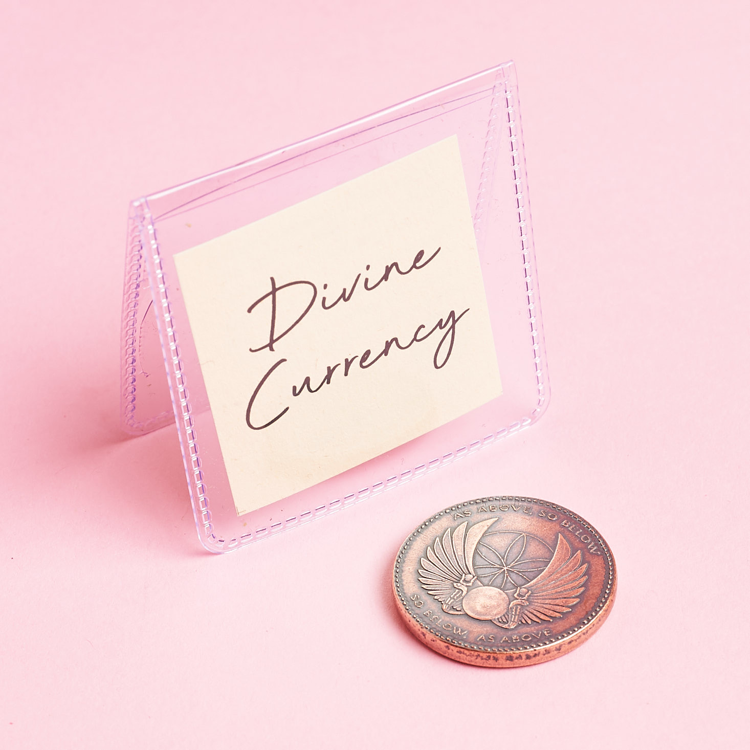 Goddess Provisions Divine Feminine May 2019 subscription box review coin in case