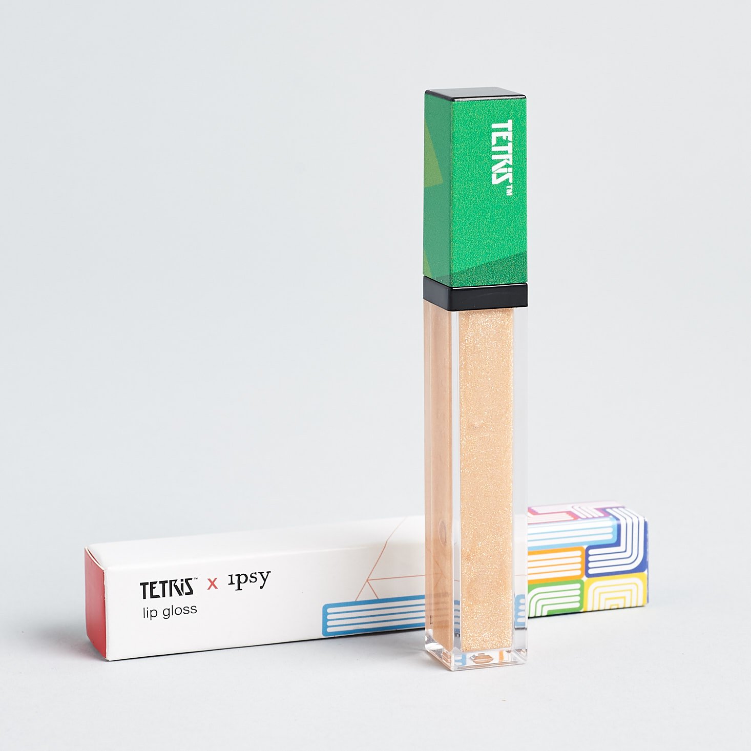 Ipsy x Tetris May 2019 makeup subscription box review lip gloss matrix